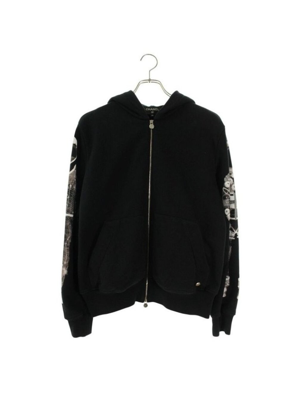 Chanel Astronaut Arm Print Zip Up Hoodie 40